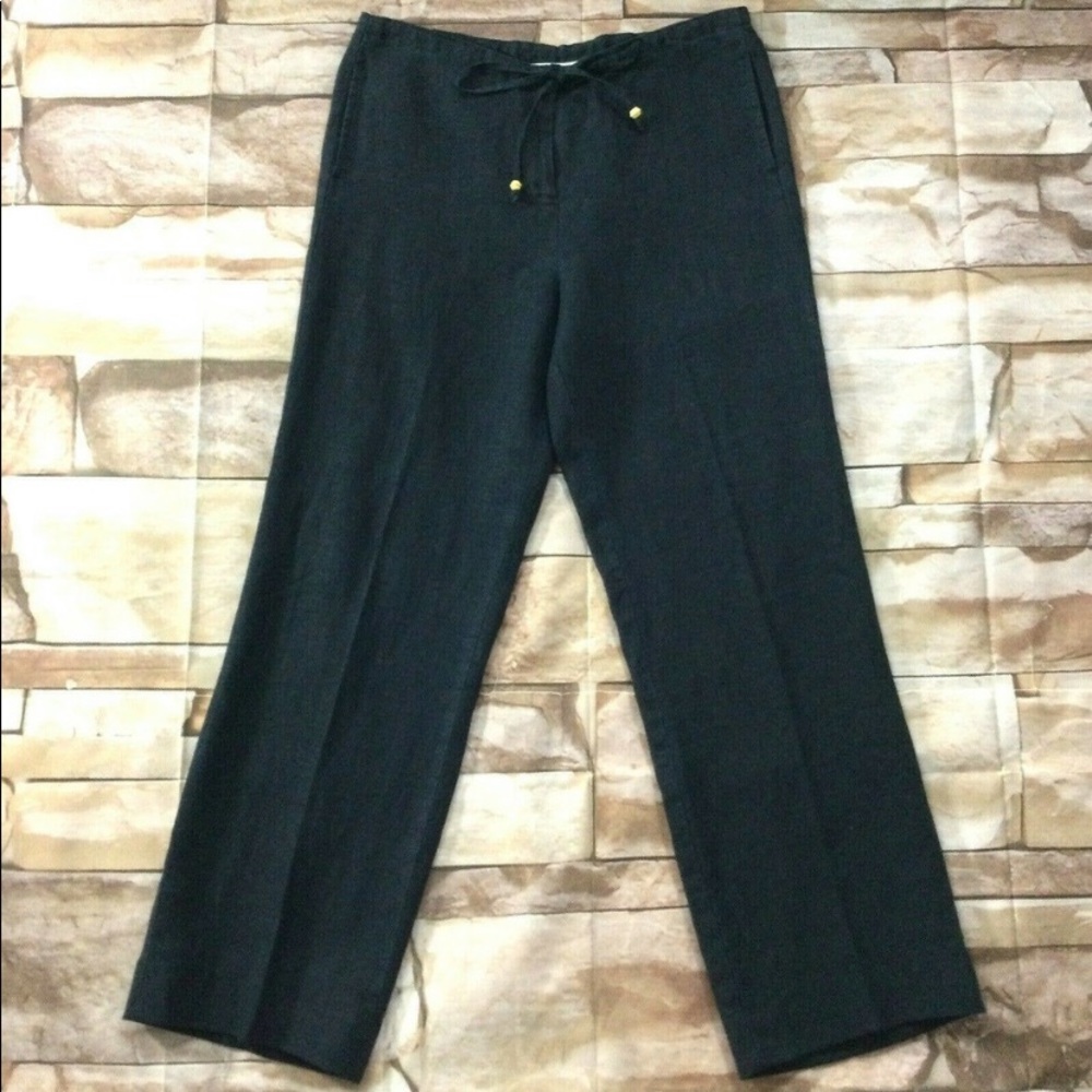 NWOT Talbots Navy Irish Linen Pants 6
